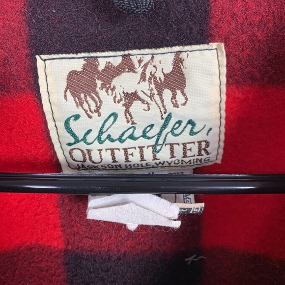 Vintage Schaefer Outfitter Khaki Navajo Made WY Canvas Blanket Lined Coat XL - Picture 3 of 8